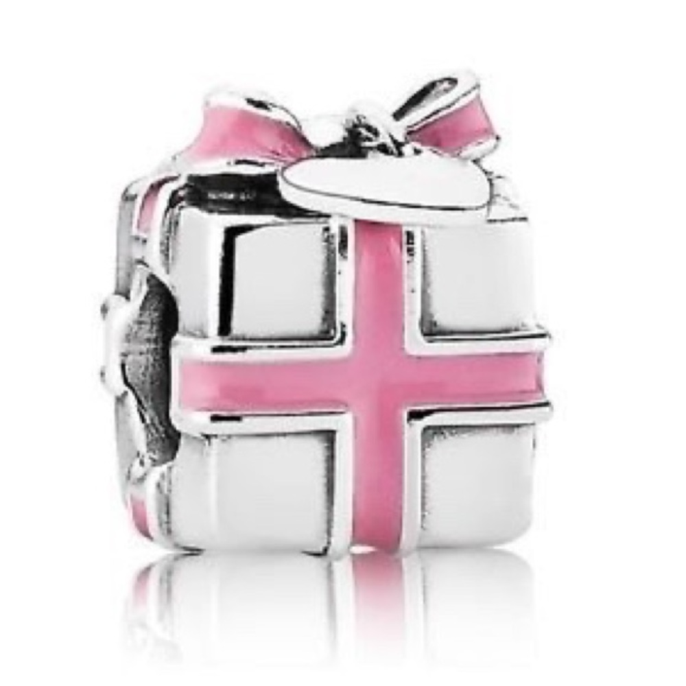 Pandora Gift Box Present Pink Ribbon Heart Charm